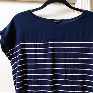 Forever 21 Navy Blue Striped Top